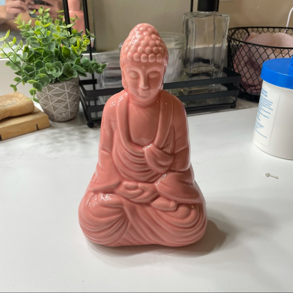 Pink ceramic Buddha figure/statue
